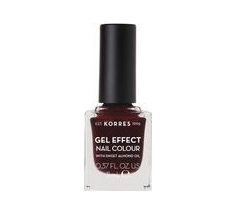 Korres Gel Effect Nail Colour 57 Burgundy Red Βερνίκι Νυχιών Απόλυτης Λάμψης & Διάρκειας, με Αμυγδαλέλαιο 11ml
