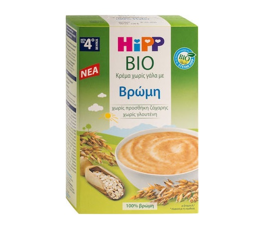 Hipp Βρεφική Κρέμα Bio Χωρίς Γάλα με Βρώμη 4m+ 200gr