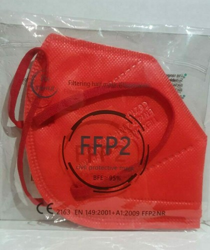 Mάσκα Yψηλής Προστασίας FFP2 N95 (KN95) Μάσκα Κόκκινη 4τμχ +1τμ Δώρο!