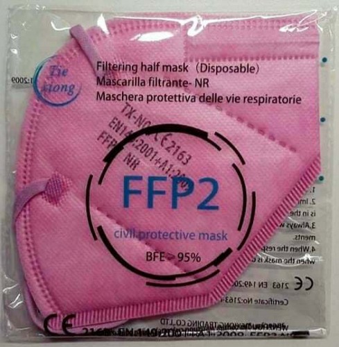 Mάσκα Yψηλής Προστασίας FFP2 N95 (KN95) Μάσκα Ροζ 4τμχ +1τμ Δώρο!