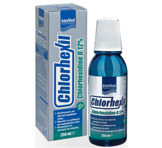 Intermed Chlorhexil 0.12% κατά της Πλάκας, της Κακοσμίας και της Ευαισθησίας Ούλων & Δοντιών 250ml