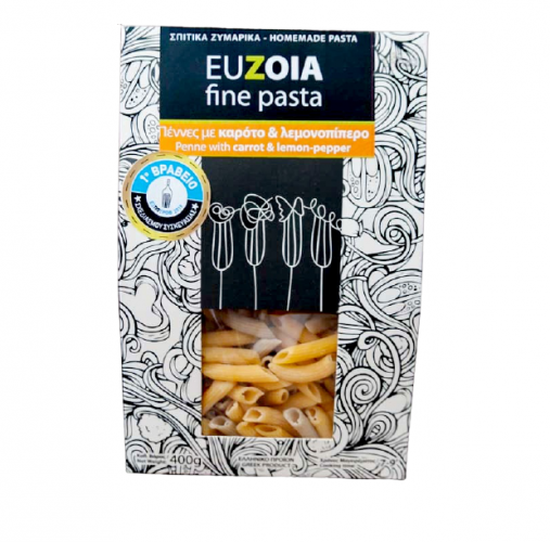 Euzoia fine pasta Πέννες με Kαρότο και Λεμονοπίπερο 400gr